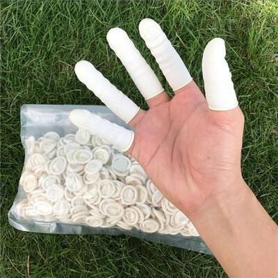 

200pcsbag Disposable Nail Art Finger Cots Latex Fingertip Protective Cover