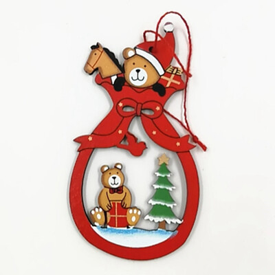

2020 New Year Natural Wood Craft Christmas Tree Ornament Wooden Pendant Xmas Gift