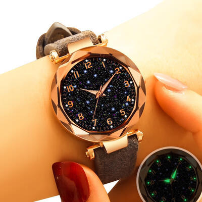 

Fashion Women Bracelet Watch Leather Band Starry Sky Watches Quartz Wristwatch Numeral Star Clock Reloj Mujer