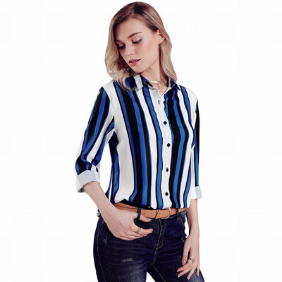 

Suit collar color long sleeve business white collar blouse top
