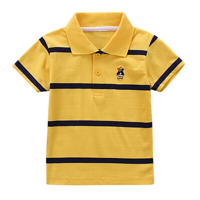 

Hot Summer High Quality Children Boys And Girls Striped Short Sleeve Cotton T Shirt 2- 6 T Kids Clothing