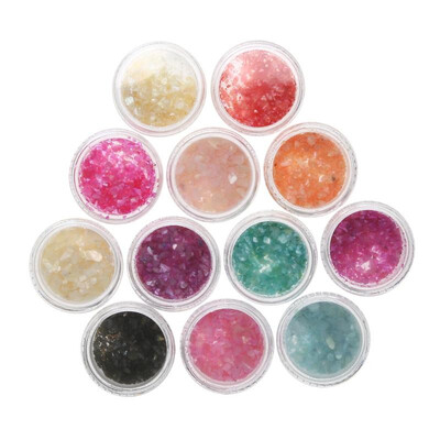 

12 Color Shell Particle Makeup Eye Shadow DIY Tip Art Nail Art Kits Decor