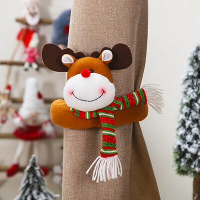 

Christmas Cartoon Santa Claus Snowman Elk Curtain Tieback Curtain Buckle Holder Bedroom Hook Fasten Clamp Home Room Decor