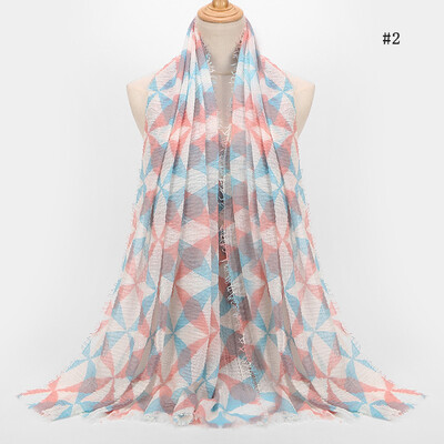 

2018 autumn&winter new geometric diamond scarf foreign trade original single autumn&winter cotton&linen printed shawl