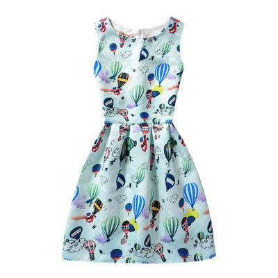

Children Girls Princess Dress Sleeveless Kids Dresses For Girls Printed Casual Children Clothing Vestido Infantil 8-13Y