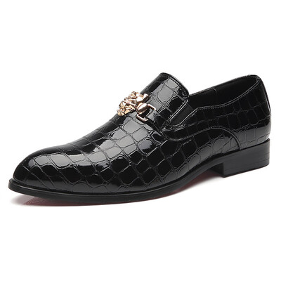 

Crocodile pattern a pedal tide shoes British style fashion leather shoes