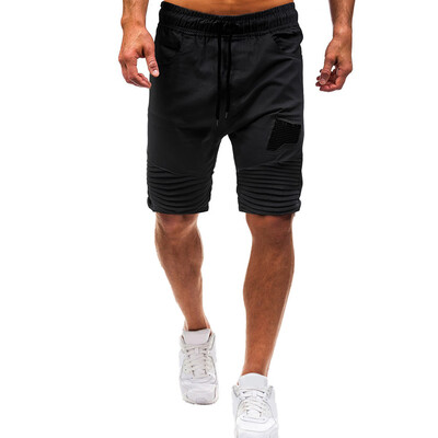

Tailored Men Summer Casual Elastic Joggings Sport Solid Baggy Pockets Short Pant
