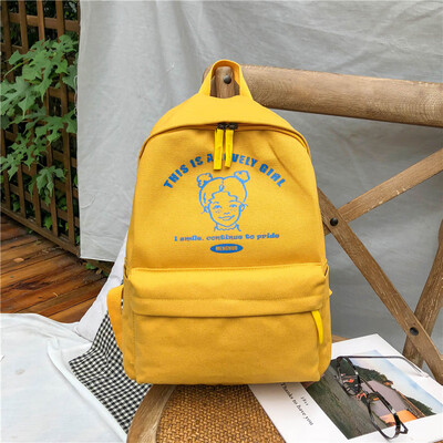 

Japanese version of the ancient school bag girls Korean version of junior high school students shoulder bag girls heart canvas