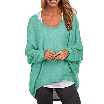 

Tailored Women Autumn Solid Long Sleeve Round Neck Casual Blouse Shirt