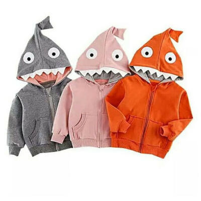

3D Shark Kid Boy Girl Hooded Tops Coat Jacket Hoodie Baby Outerwear Sweatshirt