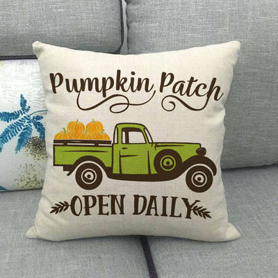 

Halloween Thanksgiving Cotton Linen Pillow Case Pumpkin Pillow Set Pumpkin Truck Maple Leaf Cushion Cover