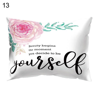 

Fresh Petunia Flower Letter Throw Pillow Case Cushion Cover Sofa Bedding Article