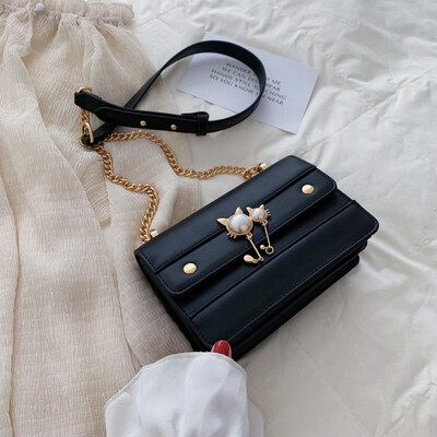 

Summer color contrast bag chic small fresh small square bag womens new 2019 Joker chain bag shoulder Messenger bag