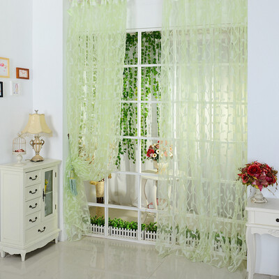 

Top Selling For Chic Leaf Type Tulle Voile Door Window Curtain Drape Panel Sheer Scarf Valance