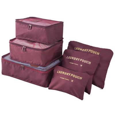 

6 PcsSet Square Travel Luggage Storage Bags Clothes Organizer Pouch Case