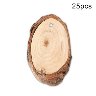 

25Pcs Wooden Oval Slides DIY Crafts Pendant Ornament Key Holder Accessories