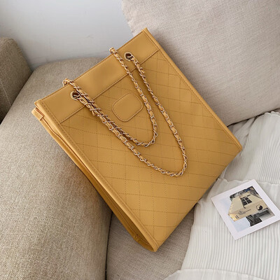 

Big bag female new wild Korean version of the large-capacity shoulder bag fashion popular rhombic chain bag tide