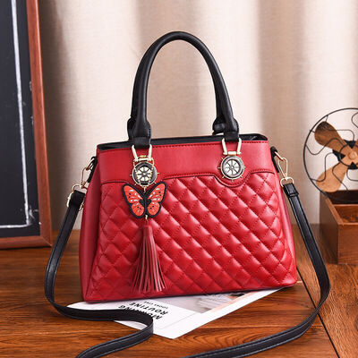 

2019 new European&American big bag new ladies bag big bag PU leather simple shoulder bag handbag