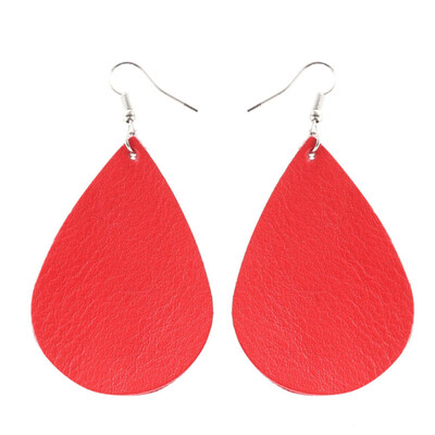 

New Fashion Women Jewelry Leather Teardrop Waterdrop Bohemian Earrings