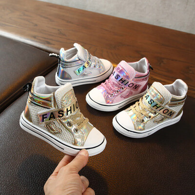 

Spring Autumn Baby Children Boys Girls PU Sequin Design Sneakers Casual Letter Printed Comfortable Anti-Slip Soft Soled Sneakers