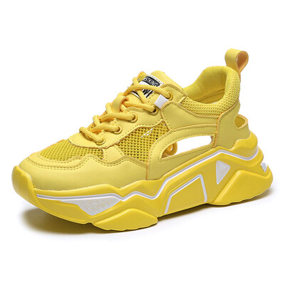 

Torre shoes women 2019 summer new Korean version of Joker thick hollow breathable sneakers fluorescent casual sandals
