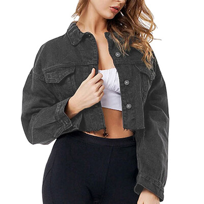 

Toponeto Women Long Sleeve Denim Short Coat Ladies Casual Jacket Outwear Jeans Overcoat