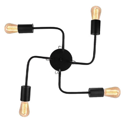 

Ceiling Light Lamp Bracket Iron Pole Light Industrial Retro Attic Dome for Home Decoration Restaurant Coffee Bar Not Including Lig