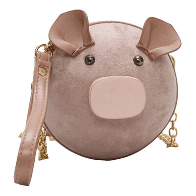 

Cute Pig Round Womens Casual Phone Pouch Small Chain Crossbody Bag Handbag