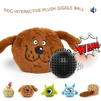 

Dog Interactive Toy Plush Giggle Ball Shake Squeak Crazy Bouncer Ball for Exercise Entertainment