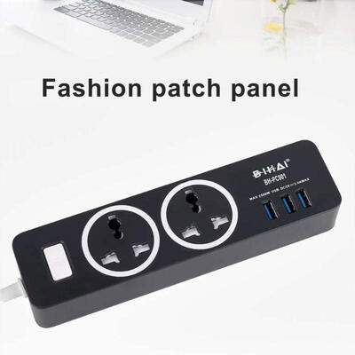 

BH-PC001 Dual Hole Power Strip Extension Socket Plug With 3 USB Ports For Home Office UseOther Plug