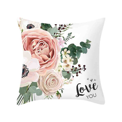 

〖Follure〗Throw Rose Printed Cushion Cover Square Sofa Pillow Case Flower Home Art Decor