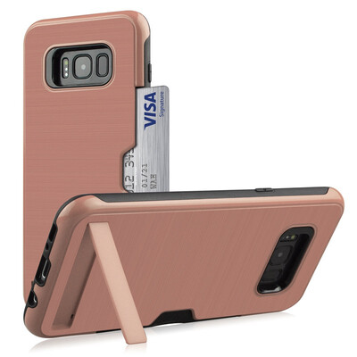 

Hybrid Bumper Case Samsung Galaxy S8 S8 Plus Card Holder Stand Cover Samsung Galaxy S8 Plus s8plus SM-G955FD SM-G955F Armor Case