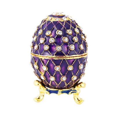 

Luxury Rhinestones Easter Egg Jewelry Box Trinket Metal Crafts Storage Box