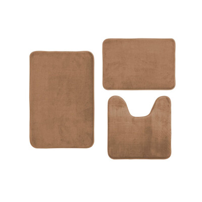 

Siaonvr Coral velvet memory cotton mat bathroom absorbent non-slip carpet 3 pcsset