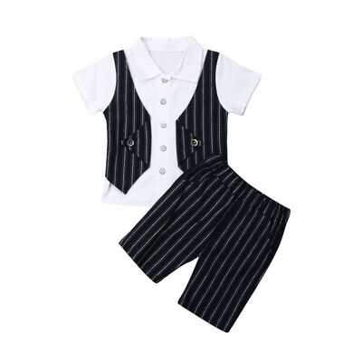 

Summer Toddler Baby Kids Boy Shirt TopsPants Gentleman Outfits Clothes 2PCS Set