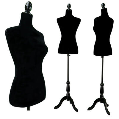 

Female Dress Form Pinnable Mannequin Body Torso with Wooden Tripod Base Stand