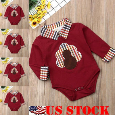 

Newborn Baby Boys Gentleman Thanksgiving Day Romper Jumpsuit Outfit Clothes Set