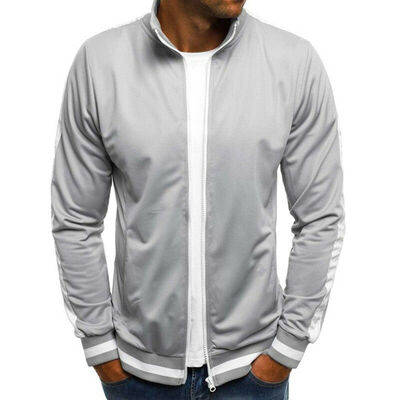 

Slim Plain Mens Zip Jacket Outwear Sweatshirt Casual Sport Jumper Top Coats