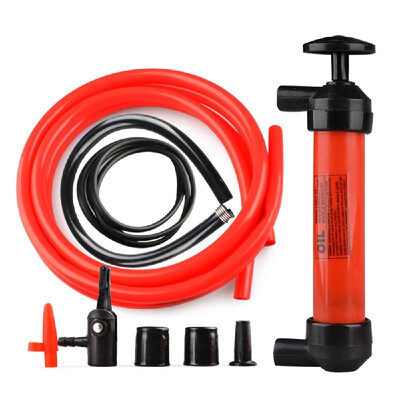 

Dual Purpose Fuel Transfer Pump Kit Fluid Hand Pump with Tubes Connectors Adapters for Gas Oil Liquids