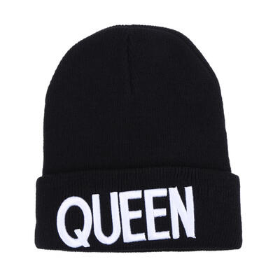 

Female Letter Embroidery Knitted Cap Autumn Winter Warm Wool Hat