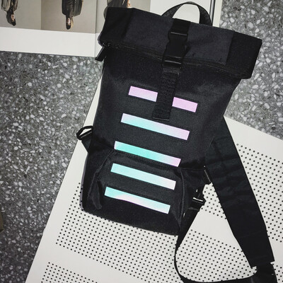 

Tailored Fashion Unisex Oxford Shoulder Bag Large Capacity Luminous Stripe Crossbody Bag