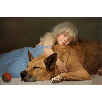 

5D DIY Diamond Painting Sleeping Girl Dog Cross Stitch Embroidery Mosaic