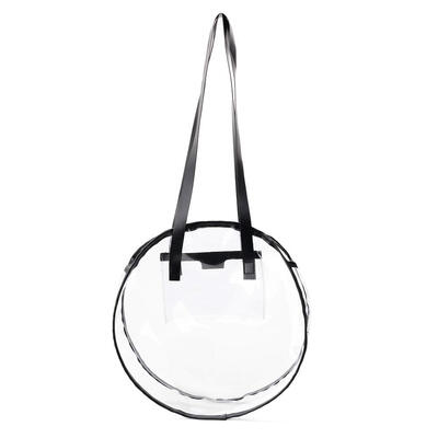 

Summer Beach Round Clear Transparent Women Handbag Tote Large Shopping Bag