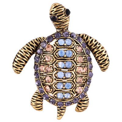

Satellite Jewelry Magic Stone Set Broach Creative Pin Sea Retro Diamond Turtle Brooch Girl Perfect