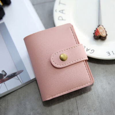 

Fashion Women Purse Solid Leather Small Wallet Ladies Hasp Short Clutch Wallet Vintage PU Leather Women Money Bags