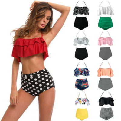 

Women Sexy Bikini Set Swimsuit High Waist Ladies Bathing Suit Swimwear Beachwear