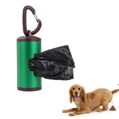 

Colorful Pet Poop Holder Dog Waste Dispenser Aluminum Alloy Tube Includes 15pcs Waste Bags Refillable