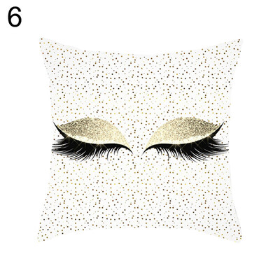 

Eyelash Print Pillow Case Sofa Waist Throw Cushion Cover Home Office Decoration