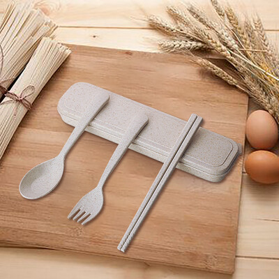 

Toponeto Portable Cutlery Blue Boreal Europe Style Healthy Eco-Friendly Wheat Straw