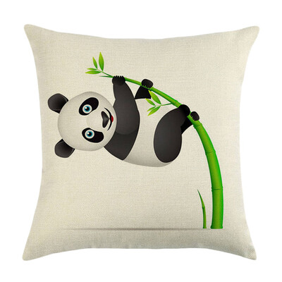 

8 Styles Lovely Cartoon Panda Cotton Linen Throw Pillow Case Cushion Cover Home Decor